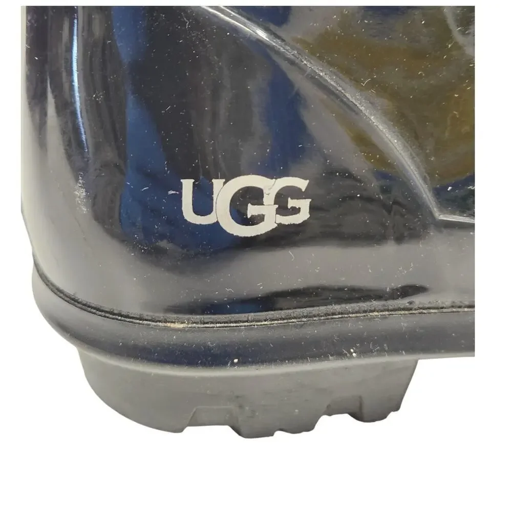UGG Women's Black Sienna Tall Gloss Rain Boots Size 7 Made in the USA